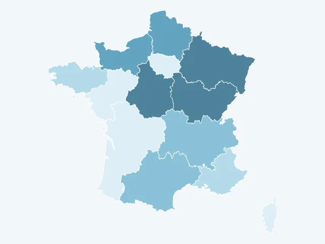 Carte de France du rendement locatif par région