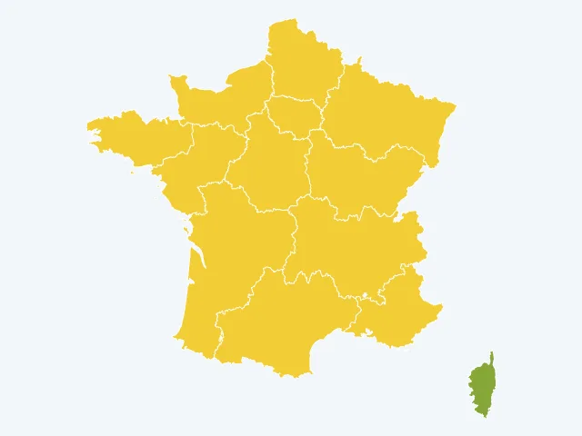 Carte de France de l'indice de tranquillité par région