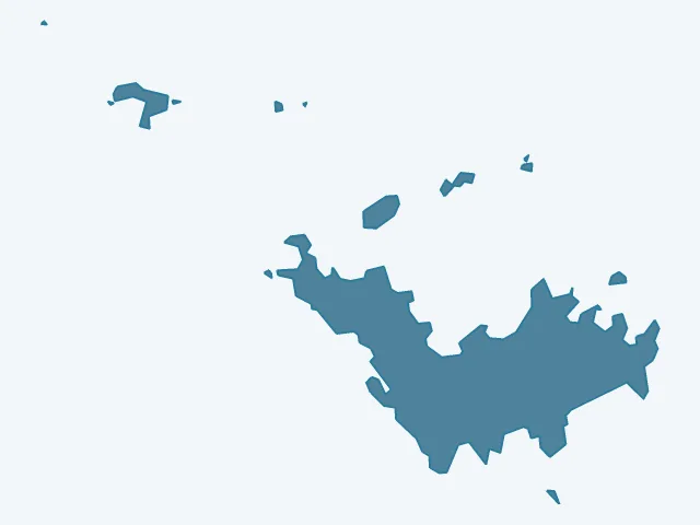 Carte du nombre d'habitants à Saint-Barthélemy (977)