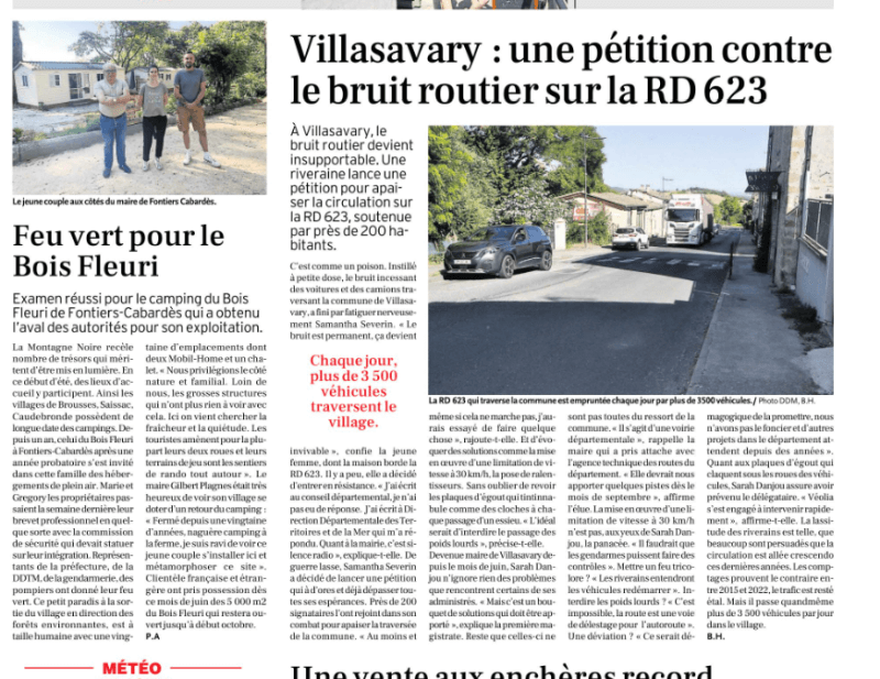 signalement à Villasavary